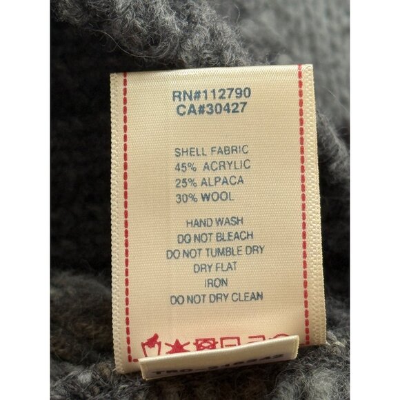 True Religion Cardigan Sweater Flag Patch Alpaca Wool Blend Gray Size XXL - Picture 9 of 9
